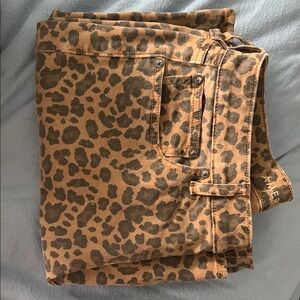 American Eagle Outfitters Tan and Black Animal Print Jeans